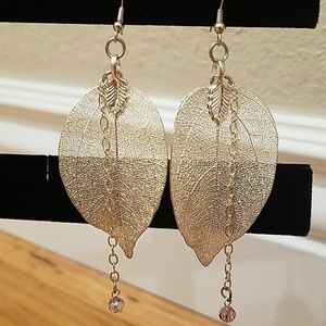 New Leaf with Bead Earrings